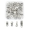 80Pcs 4 Style Tibetan Style Tube Bails, Loop Bails, Bail Beads, Rondelle, Antique Silver, 6.5~13x4~8x2~6mm, hole: 1.5~2mm
