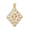 Brass Micro Pave Clear Cubic Zirconia Pendants, Cadmium Free & Lead Free, with ABS Imitation Pearl, Real 18K Gold Plated, Cross, 30x22x3.5mm, Hole: 3.5x4mm