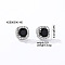 Elegant Zircon Square Stud Earrings for Women, Fashionable and Versatile, Square, Silver, Black, 9x9mm