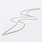 925 Sterling Silver Chain Necklaces, with Spring Ring Clasps, with 925 Stamp, Rose Gold, 24 inch(60cm)x0.25mm