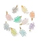 Transparent Resin Pendants, Grape, with Golden Brass Findings, Mixed Color, 18.5x9.5~10mm, Hole: 1.4mm