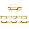 Brass Paperclip Chains, Flat Oval, Drawn Elongated Cable Chains, Soldered, Cadmium Free & Nickel Free & Lead Free, Long-Lasting Plated, Real 14K Gold Plated, Links: 17x6.5x1.5mm