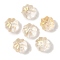 Transparent Spray Paint Glass Beads, Flower, Light Khaki, 11.5x8.5mm, Hole: 1.2mm