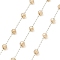 Glass Round Beaded Chains, with 304 Stainless Steel Findings, Unwelded, with Spool, Moccasin, 3x3.5mm, about 16.40 Feet(5m)/Roll
