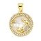 Brass Micro Pave Clear Cubic Zirconia Pendants, Cadmium Free & Nickel Free & Lead Free, with Shell, Real 18K Gold Plated, Cancer, 19x16.5x3mm, Hole: 4x3.5mm