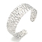 Non-Tarnish Textured 304 Stainless Steel Cuff Bangles for Women, Stainless Steel Color, 7/8 inch(2.1cm), Inner Diameter: 2-1/8 inch(5.3cm)