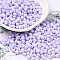 6/0 Glass Seed Beads, Opaque Colours Luster, Teardrop, Lilac, 4.5~5x4x3~3.5mm, Hole: 0.9mm, about 125pcs/10g