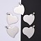 Tarnish Resistant 304 Stainless Steel Pendants, Manual Polishing, Stamping Blank Tag, Heart, Stainless Steel Color, 32x33x1.8mm