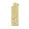 Brass Micro Pave Clear Cubic Zirconia Pendants, Cadmium Free & Nickel Free & Lead Free, Real 18K Gold Plated, Rectangle, Letter T, 23.5x7.5x2mm, Hole: 3mm