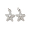 Brass with ABS Imitation Pearl Pendants, Cadmium Free & Lead Free, Star Charms, With Jump Rings, Platinum, 18x14x5.4mm, Hole: 3mm