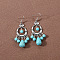 Bohemian tassel turquoise earrings, retro ethnic minority style earrings, personalized temperament, Tibetan ear accessories