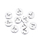 Tarnish Resistant 304 Stainless Steel Links connectors, Laser Cut, Flat Round with Star, Stainless Steel Color, 11.5x1mm, Hole: 1.2mm