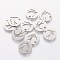 Non-Tarnish 201 Stainless Steel Charms, Flat Round with Swallow, Stainless Steel Color, 12x1mm, Hole: 1.5mm