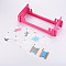 732Pcs 5 Colors Glass Seed Beads, 2Pcs Brass Beads, 1Pcs Slider Bead and Iron Needle, 1 Set Plastic Weaver Tools, Braided Nylon Cord for DIY Craft Jewelry Making Kit, Hot Pink, 26.2x10.2x2.2cm