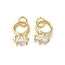Brass Micro Pave Cubic Zirconia Charms, Diamond, with Jump Ring, Cadmium Free & Lead Free, Real 18K Gold Plated, 11.5x7mm, Hole: 3mm