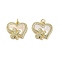 Brass Micro Pave Clear Cubic Zirconia Pendants, Cadmium Free & Lead Free, with Shell, Jump Rings, Real 18K Gold Plated, Butterfly, 17x18.5x3mm, Hole: 3.5mm