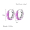 304 Stainless Steel Enamel Hoop Earrings for Women, Ring, Stainless Steel Color, 26x7mm