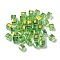 Electroplate Glass Beads, Faceted, Cube, Light Green, 5.5x5.5x5.5mm, Hole: 1.6mm , 100pcs/bag