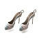 Brass Enamel Pendants, Cadmium Free & Lead Free, Long-Lasting Plated, Rack Plating, High-heeled Shoes Charm, Sky Blue, 14x23x7mm, Hole: 1.8mm