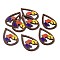 Halloween Theme Single Face Printed Aspen Wood Big Pendants, Teardrop Charm, Human Pattern, 54.5x34x2.5mm, Hole: 1.6mm