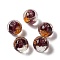 Handmade Lampwork Beads, with Gold & Silver Foil, Oval, Rosy Brown, 11.5~12x11~11.5mm, Hole: 1.8~2mm