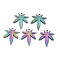 Rack Plating Rainbow Color Alloy Pendants, Cadmium Free & Nickel Free & Lead Free, Leaf, 25x22x1.5mm, Hole: 1.4mm