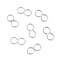 Non-Tarnish 304 Stainless Steel Hook Clasps, 8 Shape, Stainless Steel Color, 10x5x1mm