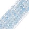 Natural Aquamarine Beads Strands, Faceted, Rondelle, 4x3mm, Hole: 0.7mm, about 130pcs/strand, 15.35 inch(39cm)