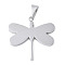 304 Stainless Steel Pendants, Dragonfly Charm, Stainless Steel Color, 34x34x2.5mm, Hole: 9.5x4.5mm