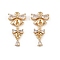 Brass Micro Pave Cubic Zirconia Pendants, Bowknot, Real 18K Gold Plated, 21.5x11.5x3.5mm, Hole: 1.4mm