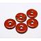 Donut/Pi Disc Natural Gemstone Pendants, Red Jasper, Donut Width: 12mm, 30x5mm, Hole: 6mm