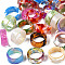 Resin Wide Band Cuff Ring, Open Ring for Women, Mixed Color, US Size 11 3/4(21.1mm)