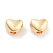 Brass Beads, Cadmium Free & Nickel Free & Lead Free, Heart, Real 18K Gold Plated, 4x5.5x4mm, Hole: 1.6mm