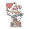 Wood Pendants, Christmas Theme Charms, Box, 49.5x34x2.5mm, Hole: 2mm
