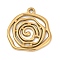 304 Stainless Steel Pendants, Ion Plating(IP), Vortex Charm, Real 18K Gold Plated, 23x22.5x1.5mm, Hole: 1.8mm