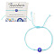 Adjustable Handmade Evil Eye Lampwork Bead Braided Bracelets, Light Sky Blue