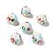 Handmade Bumpy Lampwork Beads, Round, White, 11x13x12.5mm, Hole: 1.6mm