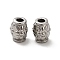 Tarnish Resistant 304 Stainless Steel Beads, Oval with Flower, Stainless Steel Color, 8x6.5mm, Hole: 2.5mm