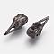Brass Micro Pave Grade AAA Cubic Zirconia Beads, Bird Skull, Cadmium Free & Nickel Free & Lead Free, Gunmetal, 18x7x5.5mm, Hole: 2mm