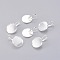 Brass Leverback Earring Settings, Lead Free & Nickel Free, Silver Color Plated, Tray: 20mm, 32mm