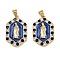 Brass Micro Pave Cubic Zirconia Pendants, Hexagon with Virgin Mary, with Enamel, Rack Plating, Long-Lasting Plated, Cadmium Free & Lead Free, Real 18K Gold Plated, 25x17x4.5mm, Hole: 4x3.5mm