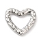 Non-Tarnish 304 Stainless Steel Linking Rings, Hammered, Heart, Stainless Steel Color, 20x22x3mm, Inner Diameter: 9.5x14mm