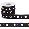 arricraft 5 Yards(4.5m) Grommet Tape, 0.79inch(20mm) Wide Black Flat Polyester Eyelets Tape Golden Brass Ring Ribbon Strip Metallic Wire Twist Ties Eyelet Trim for Lace up Corset Garment DIY Sewing