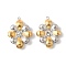 304 Stainless Steel Rhinestone Pendants, Golden & Stainless Steel Color, Flower, 25.5x19.5x5mm, Hole: 1.4mm