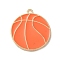 Alloy Enamel Pendants, Golden, Basketball, 28x25x1.5mm, Hole: 1.8mm