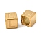 304 Stainless Steel European Beads, Large Hole Beads, Cube with Letter, Golden, Letter L, 7x7x7mm, Hole: 5.5mm