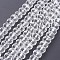 Anti-Tarnish Handmade Glass Beads, Faceted Rondelle, Clear, 16x12mm, Hole: 1mm, about 48pcs/strand