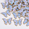 Alloy Pendants, with Sequins, Butterfly, Light Gold, Light Sky Blue, 15.5x22x2.5mm, Hole: 1.5mm