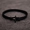 Nylon Cord Bracelets for Men Women, with Plastic Clasps, Black, 2-3/8 inch(6cm)