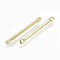 Brass Links connectors, Real 18K Gold Plated, 20x2x1.5mm, Hole: 1mm